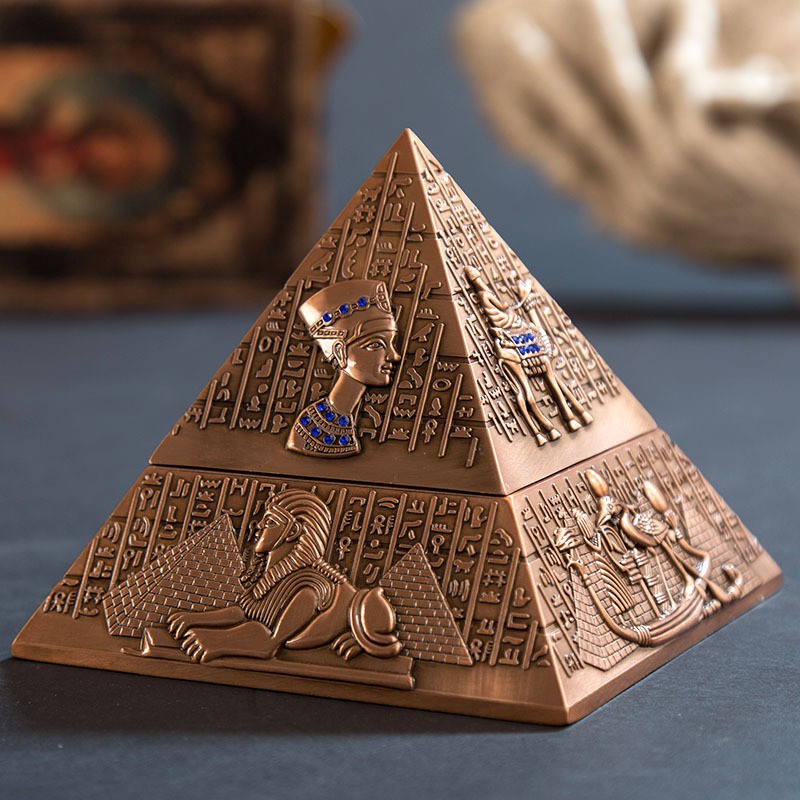 歐式埃及法老金屬金字塔創意煙灰缸會所酒店KTV家居創意實用擺件