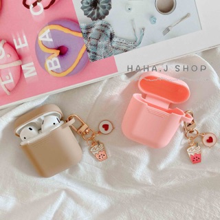 【現貨】 Airpods 保護套 airpods 1 代/2代有線版通用 附珍奶X愛心對話吊飾