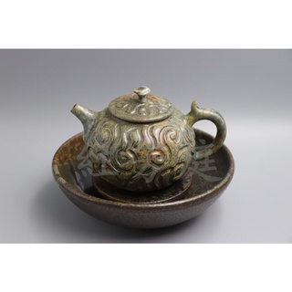 紅芳庭【窯變 多彩壺承】臺灣作家 手拉壞 茶盤 茶具 茶船 養壺盤 分水盤 臺灣手拉壞 林榮華家族 柴燒 泡茶用具