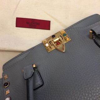 正品 VALENTINO 義大利製 手提包 卯釘 鉚釘 斜揹包 晚宴包 肩背