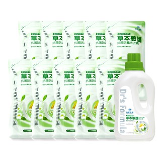 臺塑生醫Dr’s Formula草本敏護-抗菌防黴洗衣精x1瓶+10包