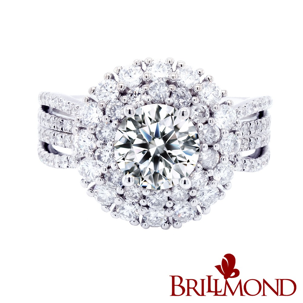 【BRILLMOND】天然鑽石 GIA 1克拉 PT950鉑金 H/I1 華麗綻放鑽戒