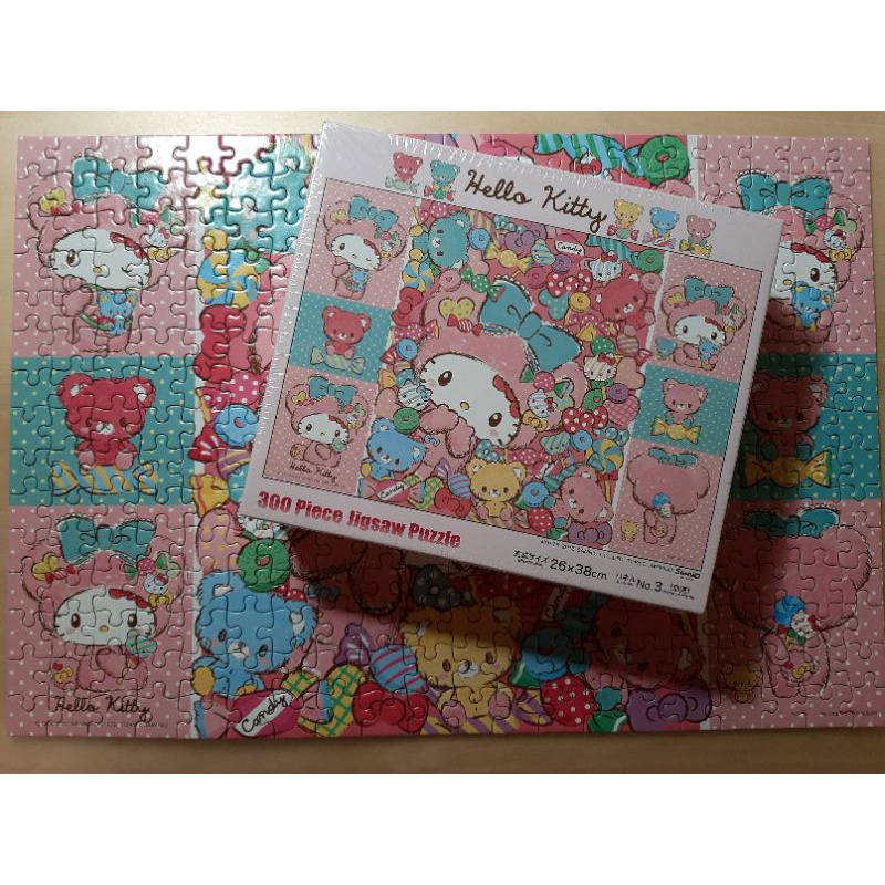 〔二手拼圖〕日本製造 300片 糖果點心 candy bear hello kitty Yanoman 拼圖