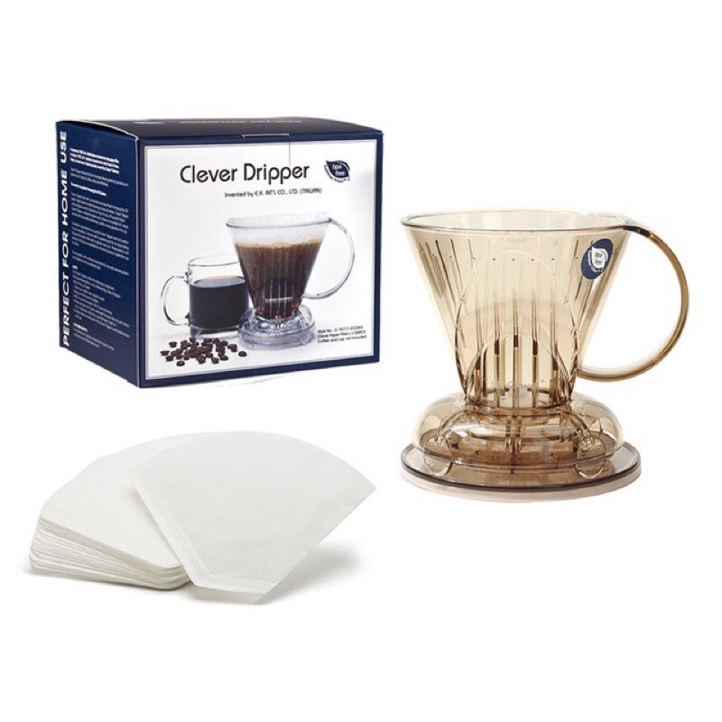 [全新］CLEVER DRIPPER.S聰明濾杯套裝組 透明咖啡色 含濾紙