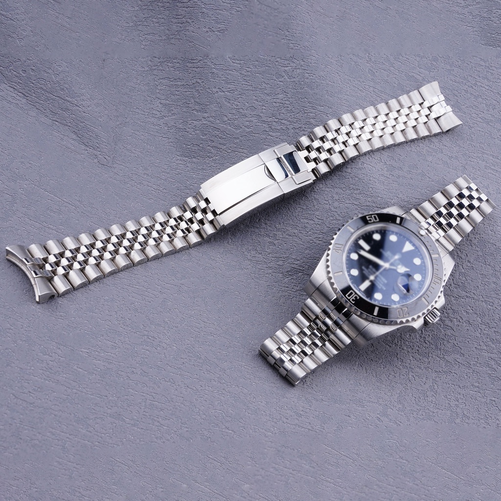 316l 銀色 SUB 不銹鋼 Jubilee 錶帶錶帶適用於勞力士 Daytona Submarine 腕帶 20 毫