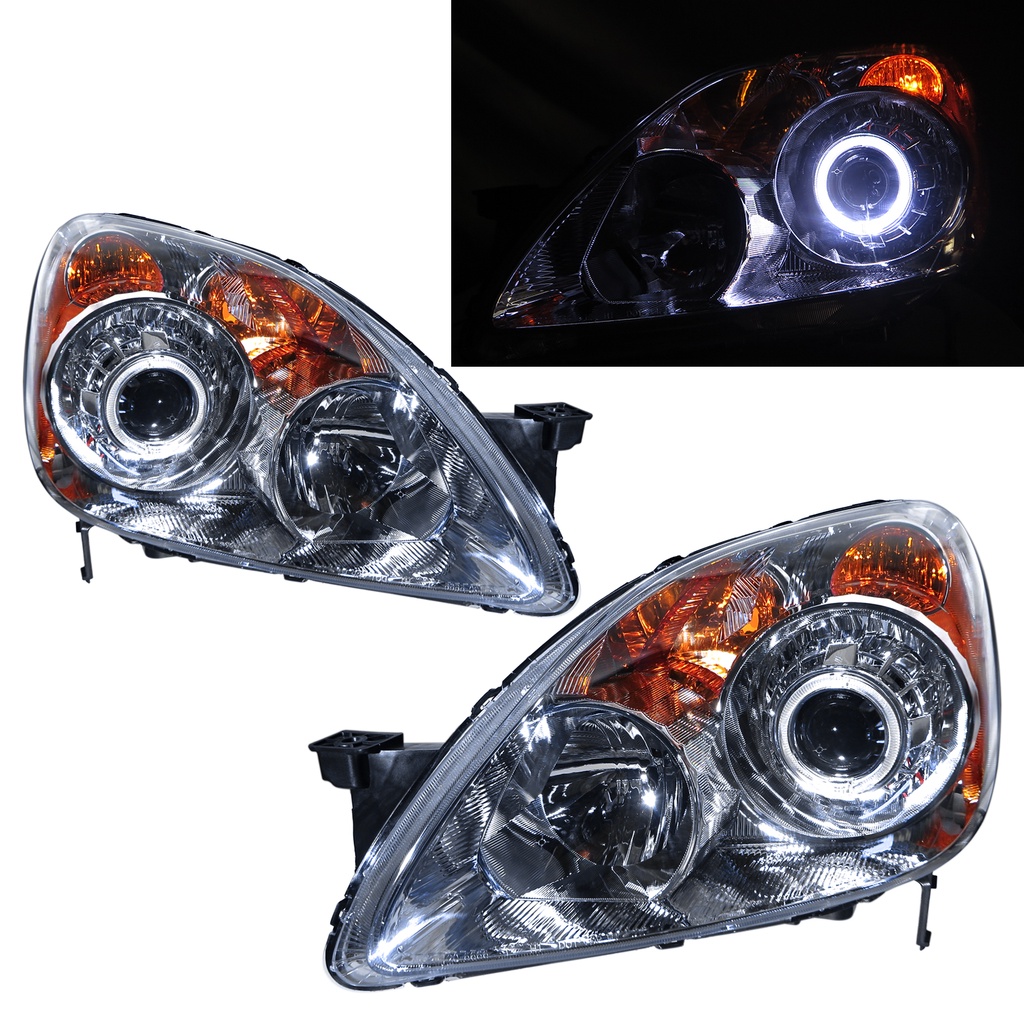 卡嗶車燈 適用 HONDA 本田 CRVCR-V RD4/5/7 04-06 光導LED光圈 鹵素燈泡 魚眼 大燈