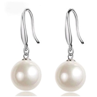 時尚女性純白人造珍珠精品耳環(69)