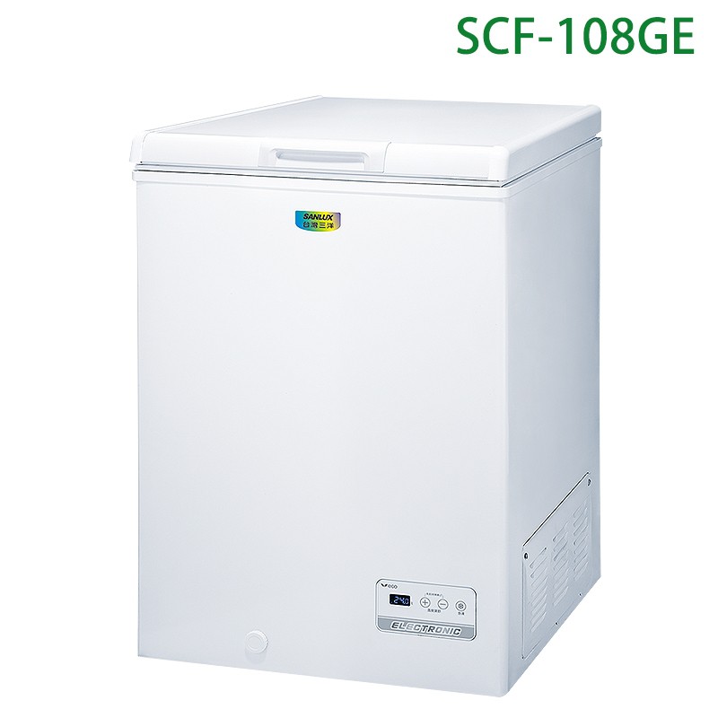 SANLUX台灣三洋SCF-108GE 105公升上掀臥式節能冷凍櫃(標準安裝) 大型配送