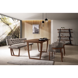 【全台傢俱】CM-24 波爾頓(橡膠木實木) 5.3尺餐桌 / 布長凳雙人座椅 單人座餐椅 傢俱工廠特賣