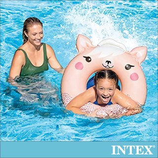 【INTEX】可愛動物造型泳圈-美洲駱駝/樹懶/貓咪(3款可選) 適用8歲以上 15130531/2/3(59266)