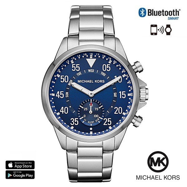 【第一鐘錶】Michael Kors MKT4000 SMARTWATCH MK指針型智慧型腕錶/45mm/銀藍