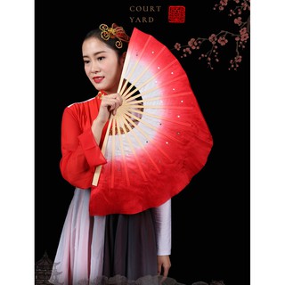 🌹手舞足蹈舞蹈用品🌹紅色正染真絲短飄扇/秧歌扇/舞蹈扇/每支$180元