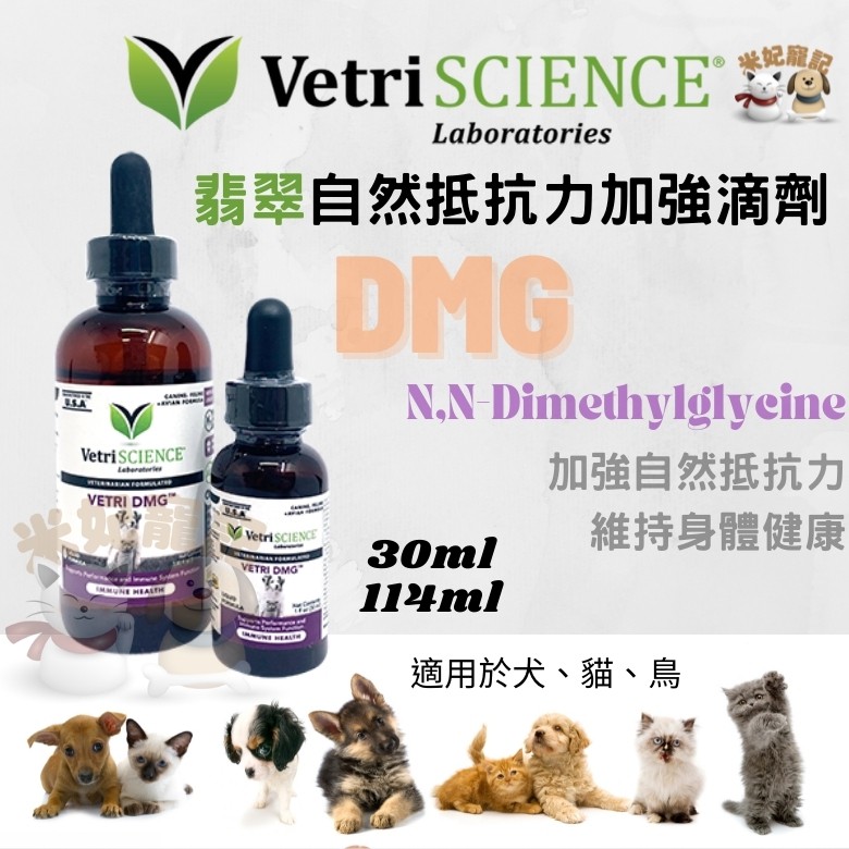米妃寵記 公司貨開立發票 Vetriscience Dmg翡翠自然抵抗力加強滴劑免疫力促進滴劑犬貓鳥適用 蝦皮購物