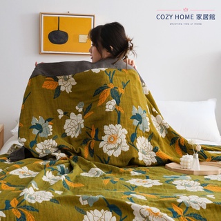 「COZY HOME」春夏涼被 薄被 四季被 雙面毯 居家裝飾 冷氣被 單人雙人涼被 五層紗親膚柔軟 空調被 沙發毯