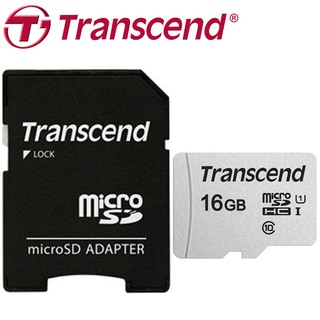【現貨】附轉卡 Transcend 創見 16G 16GB microSDHC TF U1 C10 300S 記憶卡