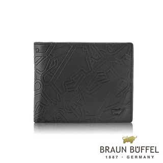 BRAUN BUFFEL 邦維爾系列8卡中間翻零錢袋皮夾 BF360-318-BK