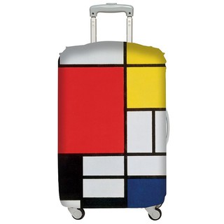 LOQI行李箱外套【蒙德里安】行李箱保護套防塵保護套、防刮、高彈力