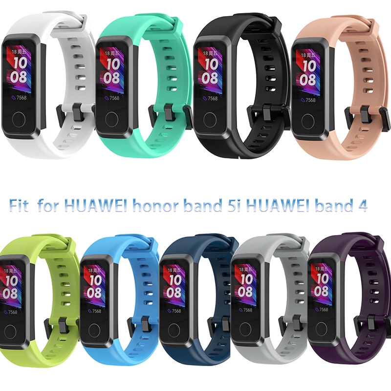 適用於華為 Honor band 5i/Huawei band 4 軟矽膠腕帶替換錶帶手鍊