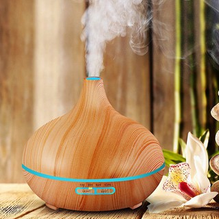 【現貨+保固】木紋 七彩香氛水氧機 附遙控器 [LifeShopping] 香薰機 加濕器 古典自然家居香薰