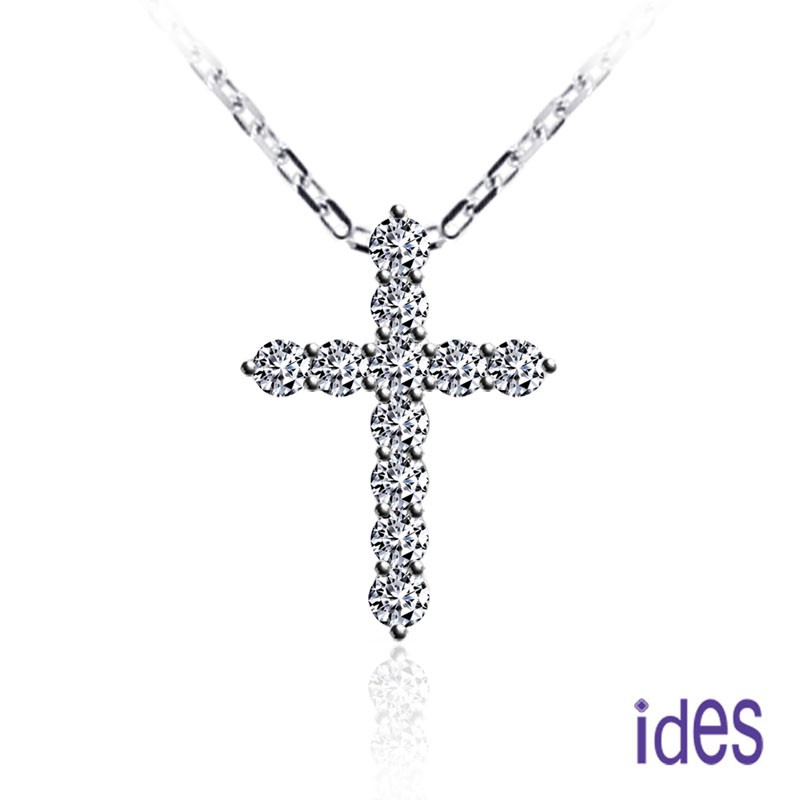 ides愛蒂思鑽石 精選設計經典十字架F/VS1鑽石項鍊（小）