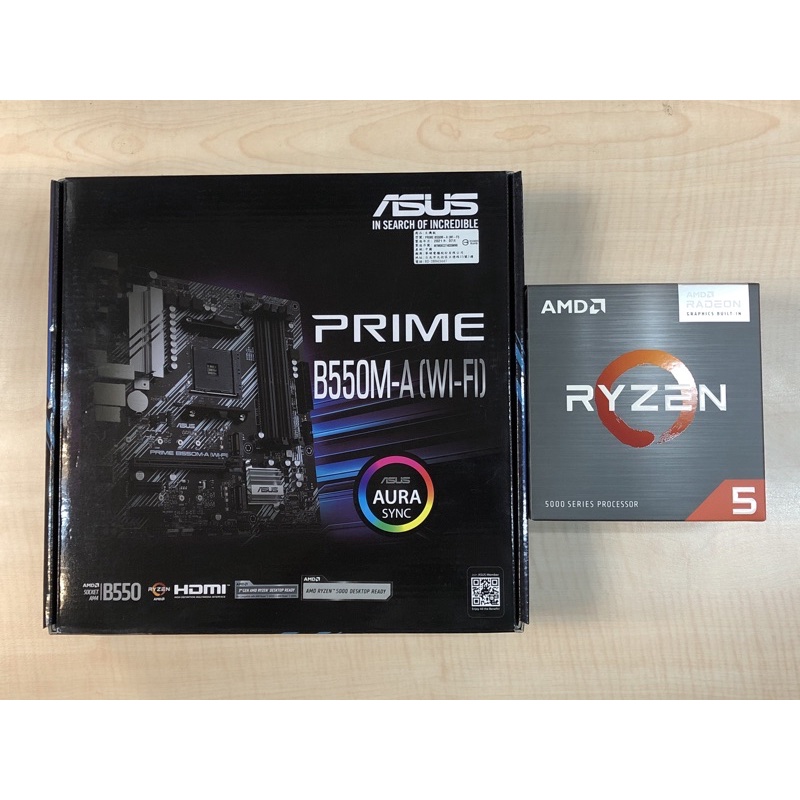 【CPU+主機板】AMD R5 5600G + ASUS PRIME B550M-A WIFI(內含無線藍芽 WIFI)