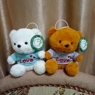 超可愛小熊娃娃熊熊玩偶絨毛超柔軟穿著浪漫Love毛衣造型模樣超卡哇伊