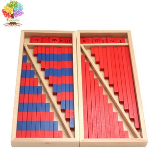 【樹年】蒙特梭利蒙氏教具 木製國際版小紅藍數棒 幼兒益智玩具