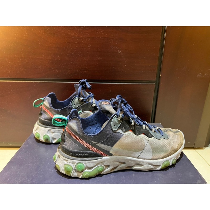 NIKE REACT ELEMENT 87 BLACK NEPTUNE GREEN 灰黑湖水綠 透明鞋 緩震系統