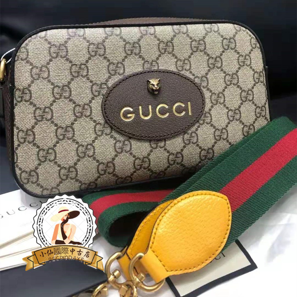 二手店gucci 古馳supreme Messenger 虎頭相機包肩背包斜背包 蝦皮購物