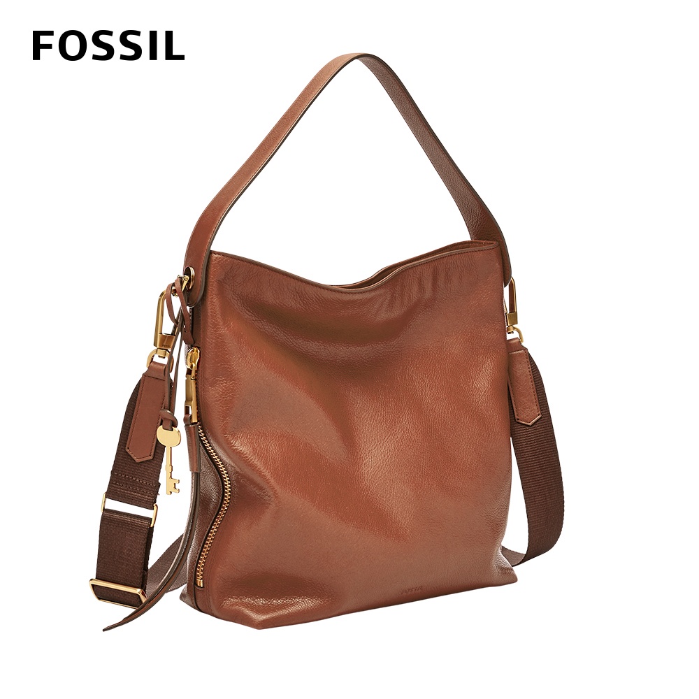 【FOSSIL】Maya 咖啡色 HOBO包 附斜背帶ZB6979200