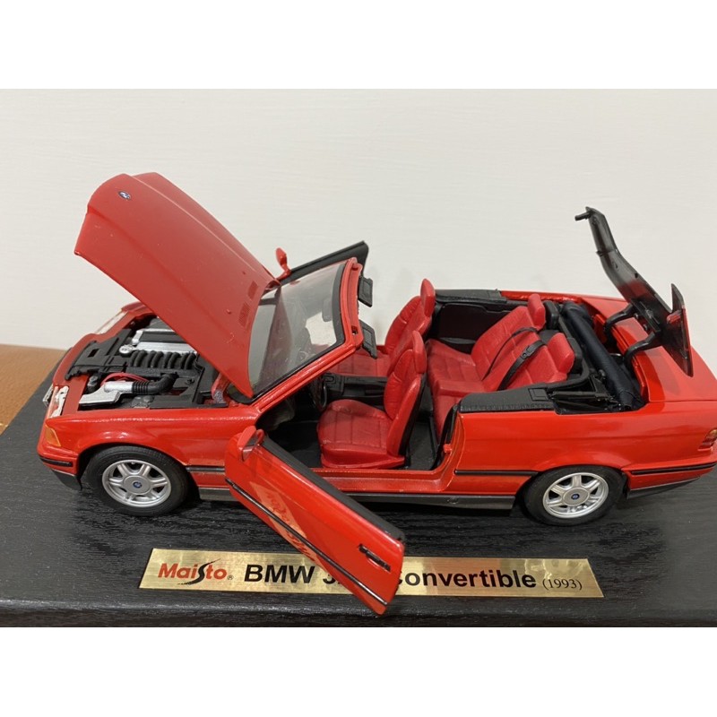 (免運）Maisto 1993 BMW 325i Convertible 紅色 敞篷跑車 模型車 1: 18