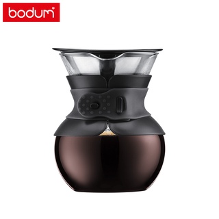 BODUM pour over手沖咖啡濾壺(附長效型濾網)500CC 17OZ 黑/淺褐色軟木環/紅色/米白