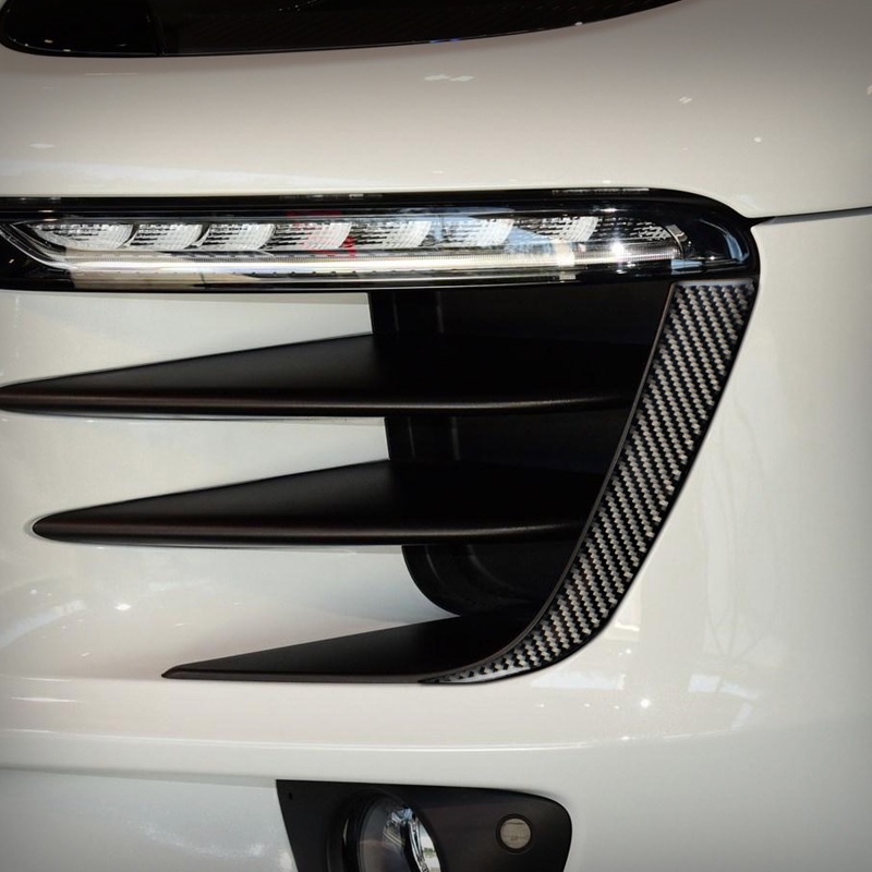 Porsche macan 2014-2020 前大燈修眉條外部修飾配件碳纖維貼紙
