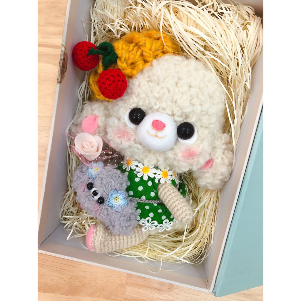 日本購入 職人手作娃娃 羊毛氈 編織毛線娃娃 貴賓狗 玩偶 娃娃 布偶 純手工製作 獨一無二