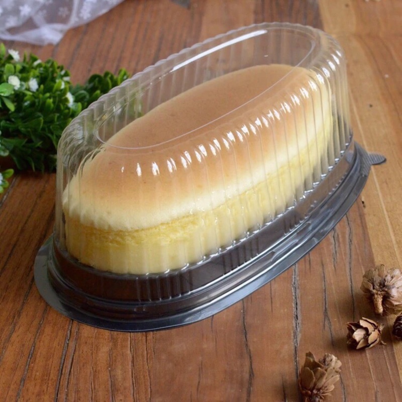 黑色塑料乳酪蛋糕盒 （此款比其他同商品 材質大不同）橢圓形乳酪盒 芝士蛋糕盒/透明蛋糕盒（5個）