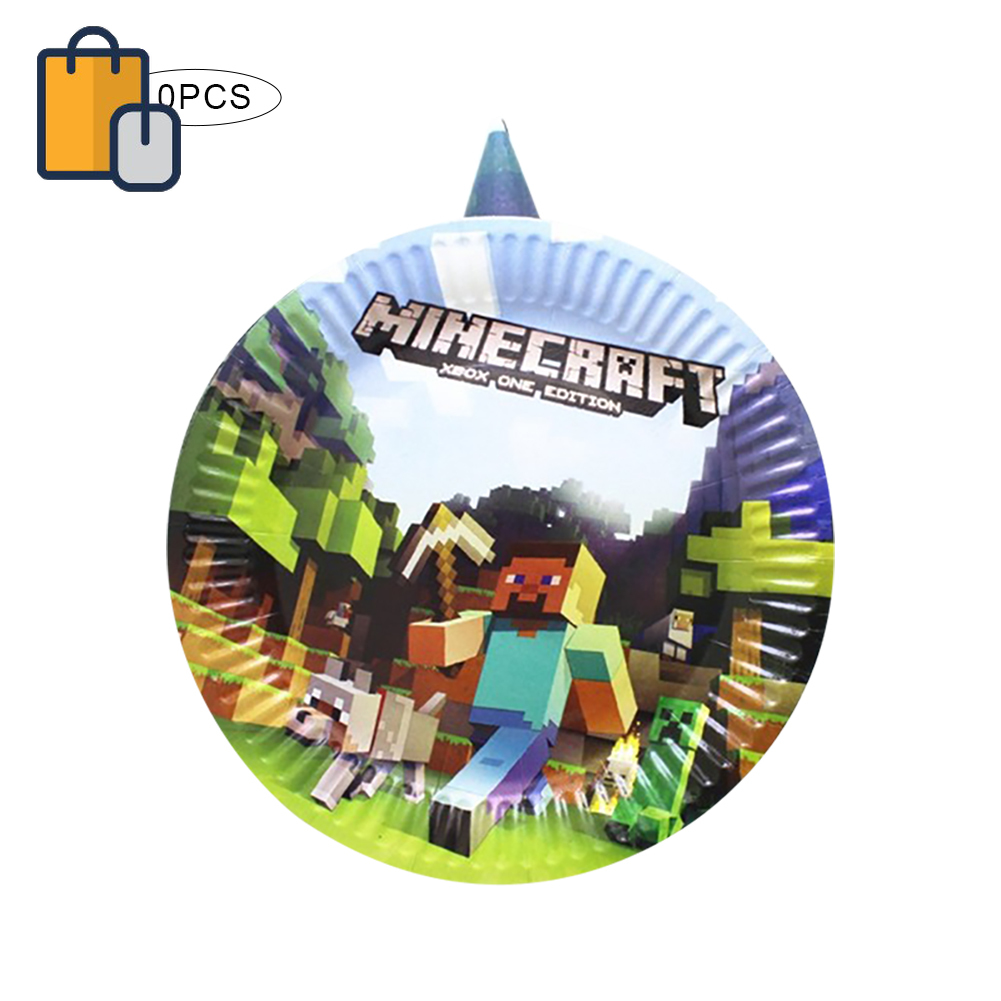 Minecraft 派對用品遊戲世界紙板紙杯三角旗派對裝飾用品ryt 蝦皮購物
