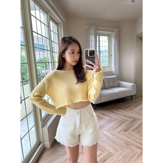 2款多色現貨秒出售完不再♥️實拍【JinG】微性感*透膚短版薄針織長袖上衣♥️可斜肩*坑條透視長袖毛衣 防曬