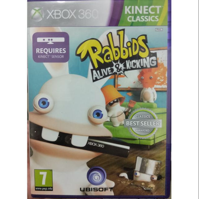 XBOX360 kinect 雷射超人 瘋狂兔子:追趕跑跳碰 活力出擊 Rabbits