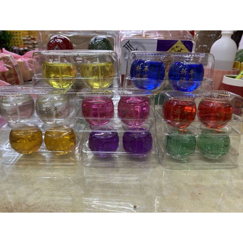 水晶蓮花燭 果凍蠟燭 （小）12小時紅.橙.黃.綠.藍.紫.粉紅.透明.黑