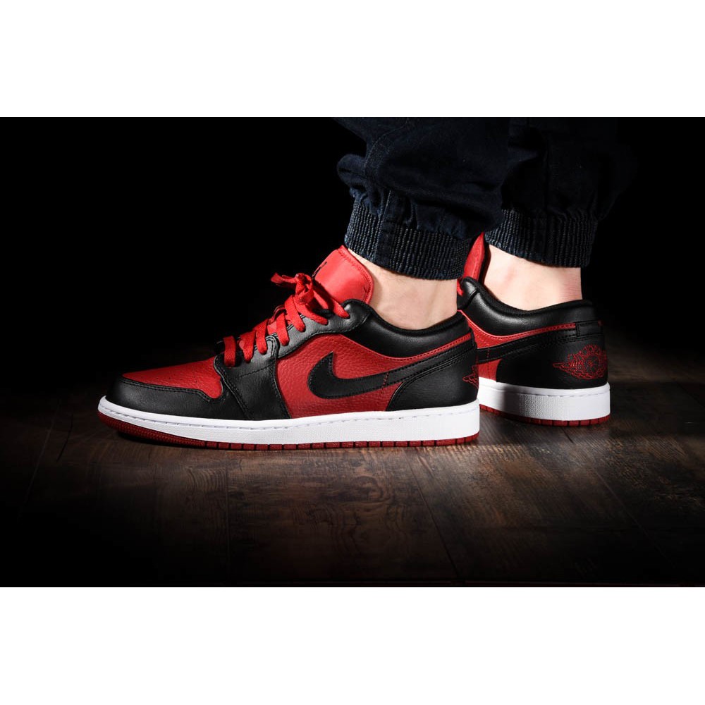 jordan 1 low black white red