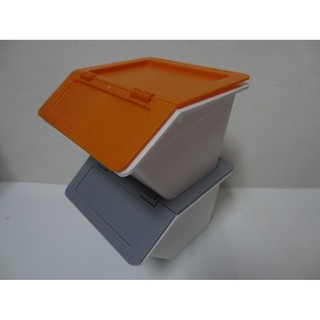 【灰+橘 2件組】特力屋 大嘴鳥小Q盒 辦公室小物 文具收納 樹德 整理箱 收藏盒 置物盒