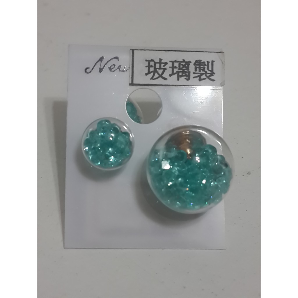 SP003 兩用 耳環 (大/小玻璃球) 韓國製