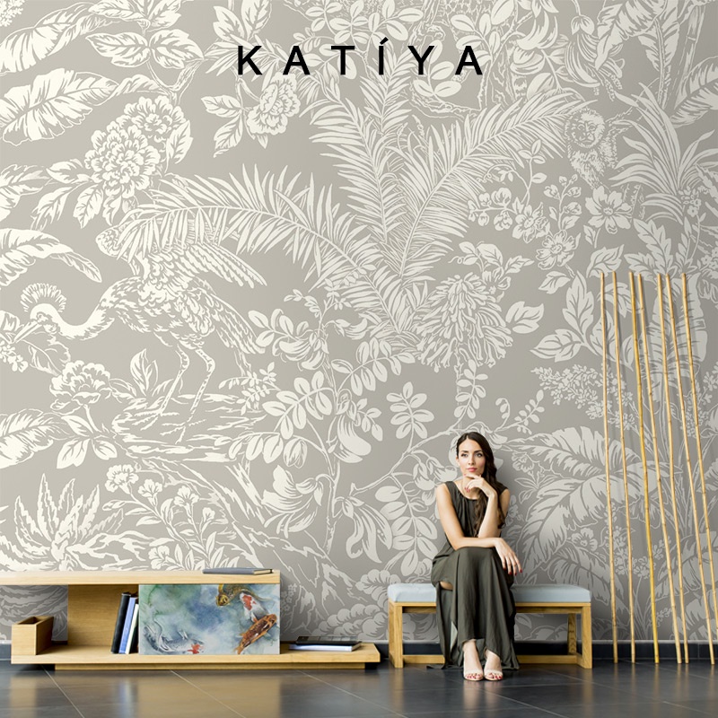 現貨 Katiya美式法式手繪墻布中世紀壁紙電視背景墻家用簡約進口壁畫3d 蝦皮購物