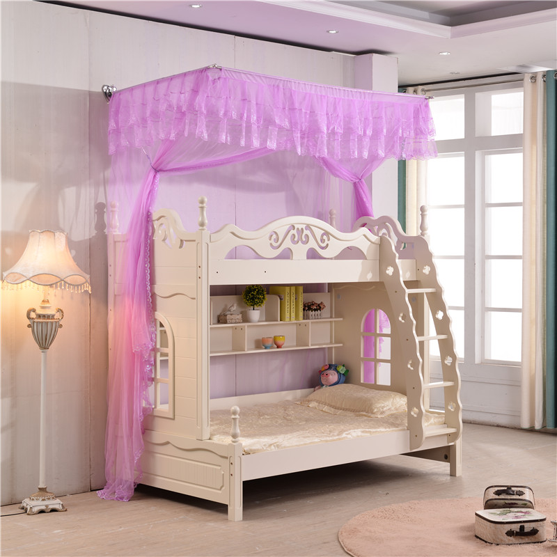 [舒適睡眠]釘牆雙層床高低子母床蚊帳兒童上下鋪 連體一體加高落地伸縮蚊帳
