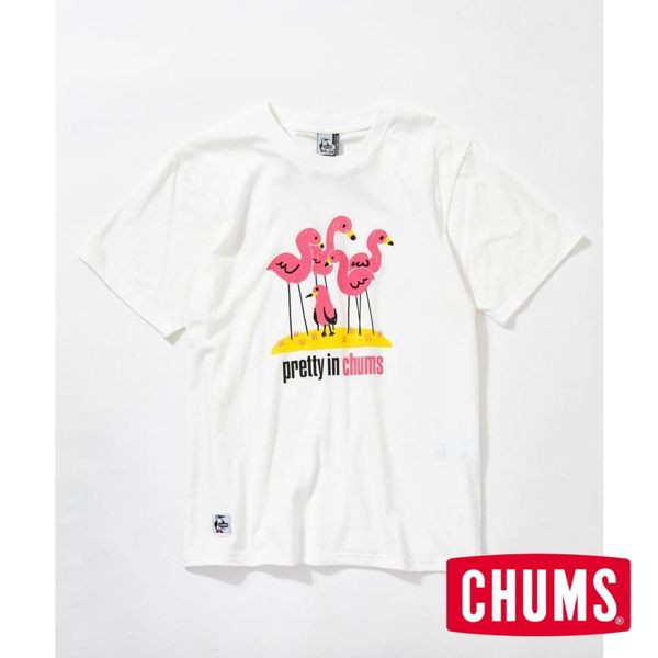 CHUMS Flamingos Booby 女短袖T恤 白色-CH111503W001