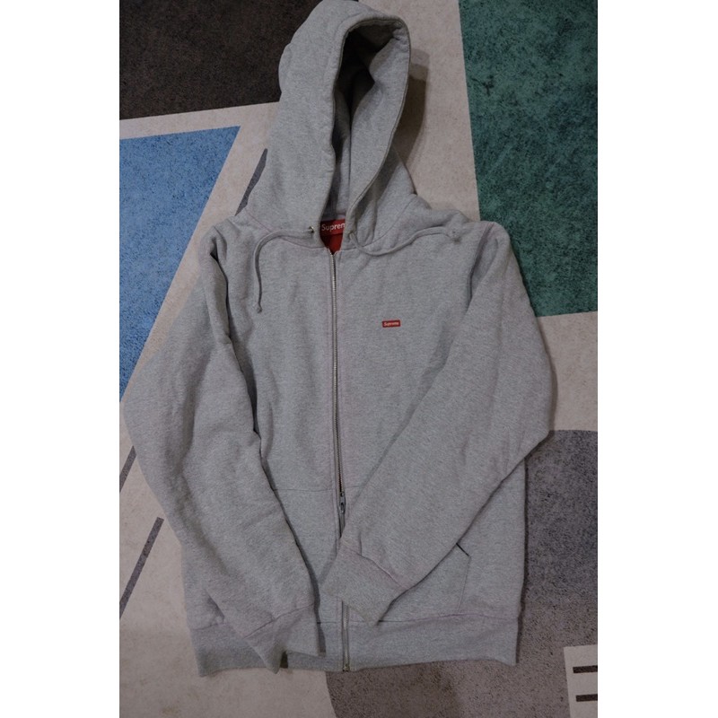 Supreme small box logo zip up jacket 棉質外套 玉米棉 M號 極少穿 些微染色 真品