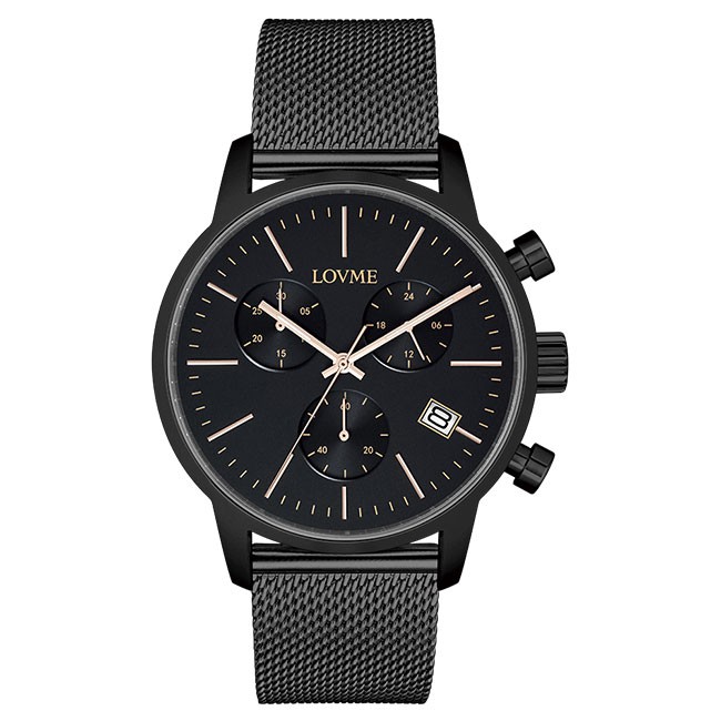 LOVME 城市獵人米蘭帶款個性時尚手錶-IP黑