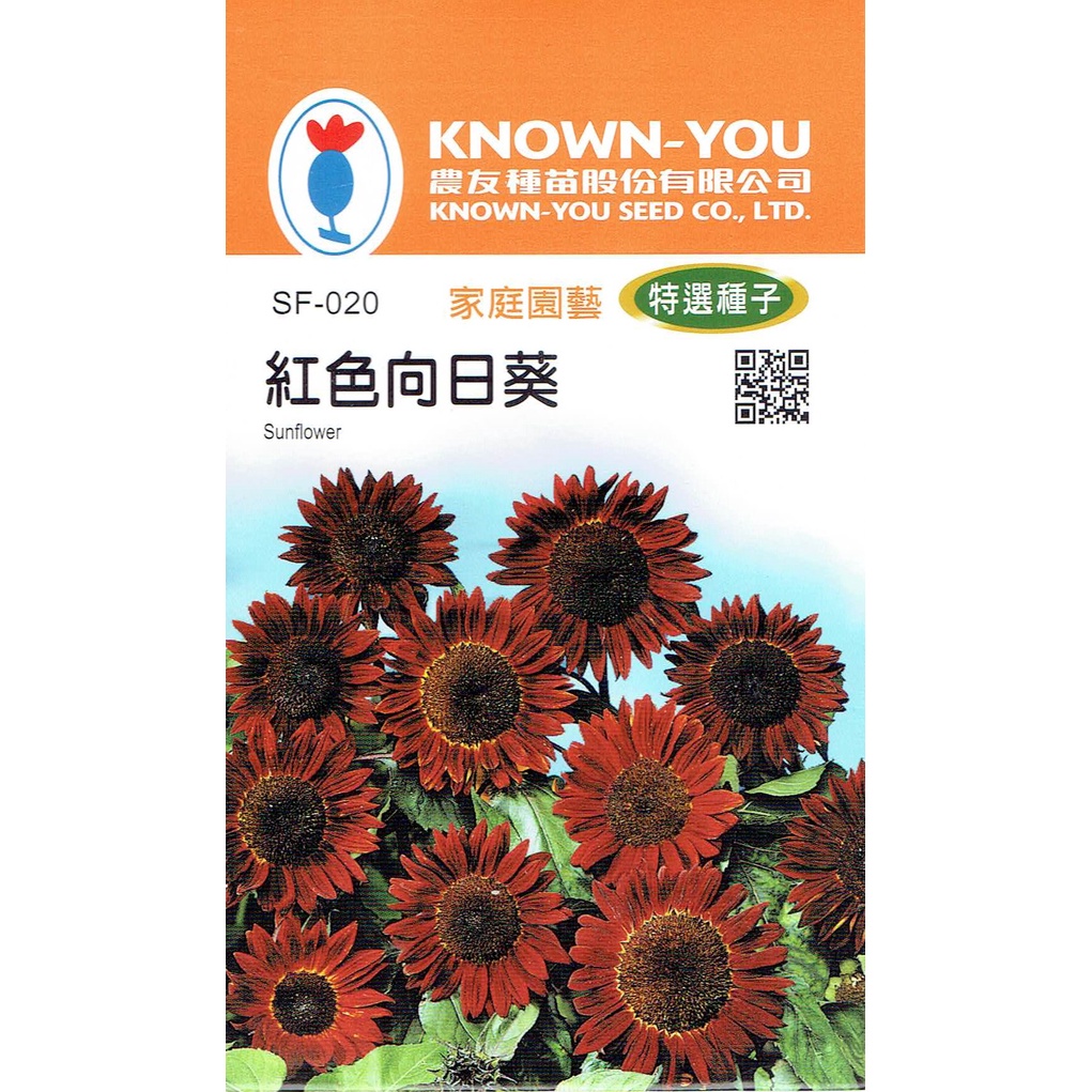 尋花趣 紅色 向日葵 (Sunflower)【特選種子】紅色向日葵 農友種苗小包裝種子 小包裝種子 約12粒/包