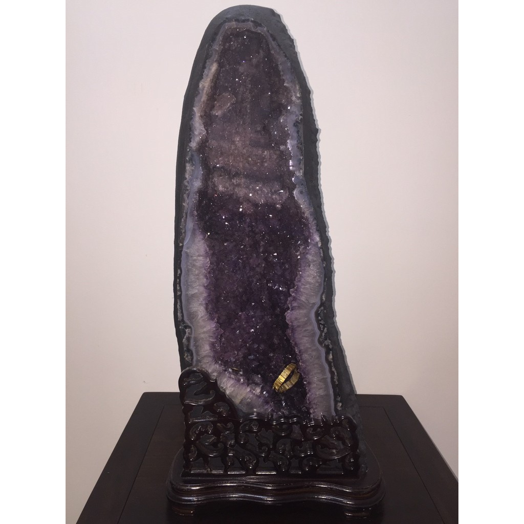 巴西 紫水晶洞  瑪瑙邊 鈦晶洞 漸層 滿鈦 戴官帽 30kg up