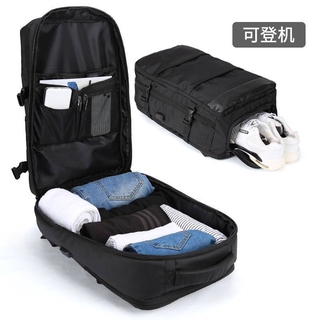 大容量行李袋旅行包 乾溼分離包 獨立鞋袋包 旅行收納包 男後背包 多功能USB接口大號戶外登山防水電腦包